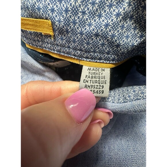 Ted Baker Mens 3 Linen Light Blue Short Sleeves Button Down Shirt Pockets #MN6-5 - Picture 7 of 9